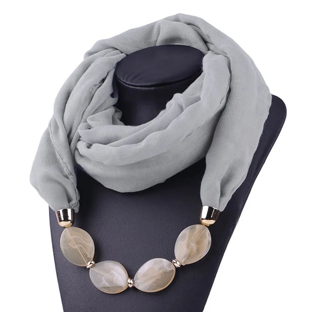 Women Cotton Linen Necklace Pendant Scarf Ethnic Style Soft Necklace Scarf Fashion designer scarf Ethnic Jewelry Necklace Scarf