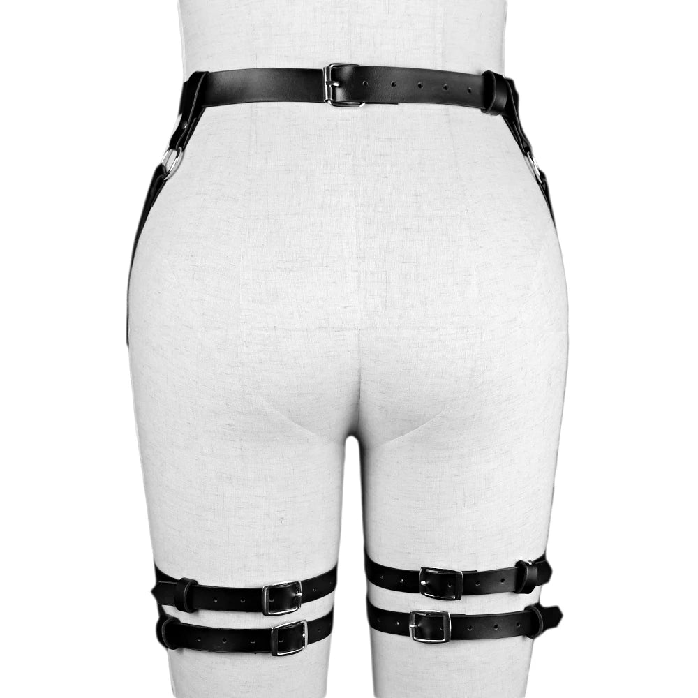 Women Harness Leg Harness Goth Garter Belt Lingerie Body, Belts Thigh Garters Belt Straps Punk