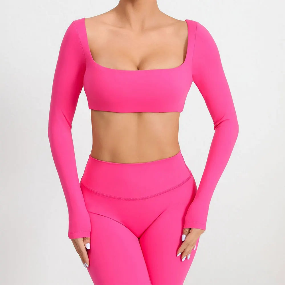 Sexy Fitness Long Sleeve Yoga Clothes Backless Gym Top Women Breathable Sports Crop Yop Shirts Quick Dry Sportswear Women Top