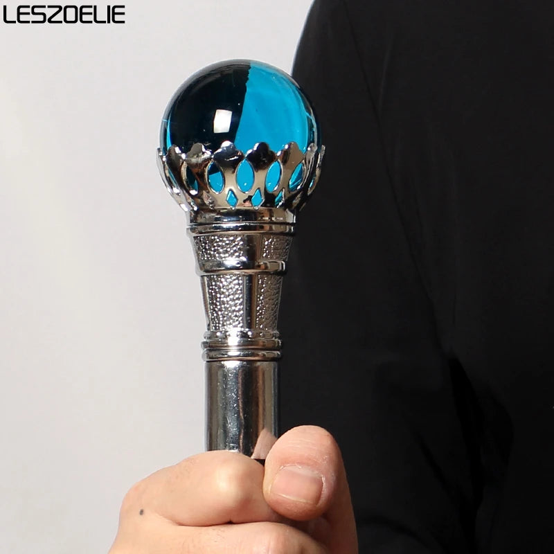 10 Colors 95cm Bright Silver Crown Crystal Ball Walking Stick Men Fashion Walking Cane Women Party Decorative Walking Stick