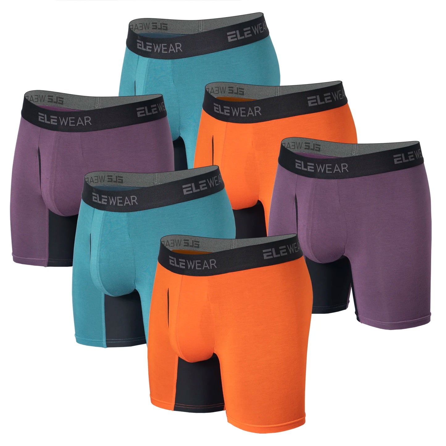 6 pcs Bamboo Men Underwear With Opening Breathable Mens Boxershorts Men's Panties Underpants Plus Size Fashion Boxers Brief