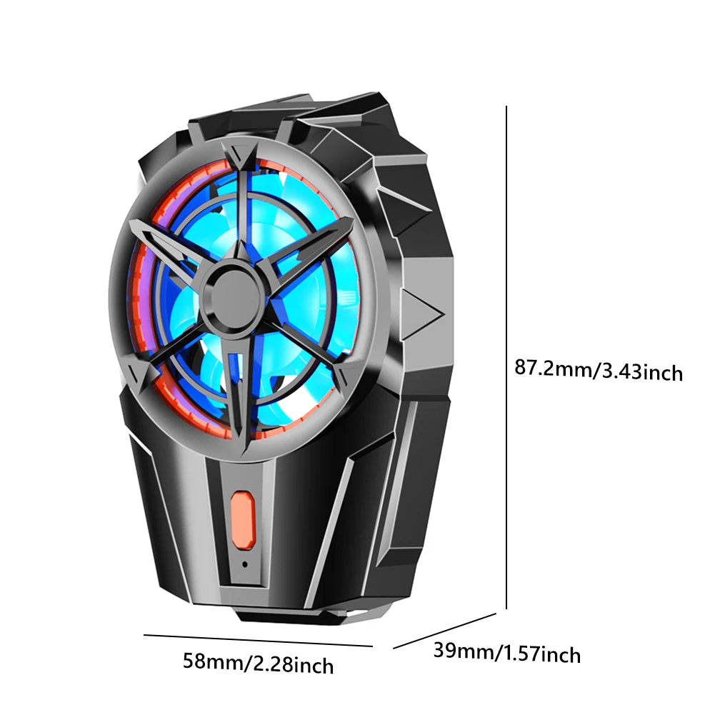 X52 Cooling Fans Mobile Phone Game Cooler USB Rechargeable Silent Cooler 3 Speed Adjustable Fans Gaming Radiator for Android IOS