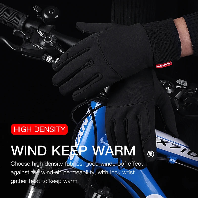 Fahrradhandschuhe Schwarz Damen Herbst Winter Warm Touchscreen Rutschfeste Handschuhe Motorradhandschuhe Herren Outdoor Sports Running
