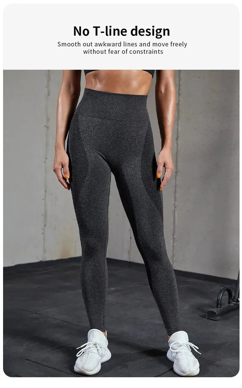 High elastic smile yoga pants, seamless European and American fitness pants, tight yoga pants, high waist and hip lifting traini