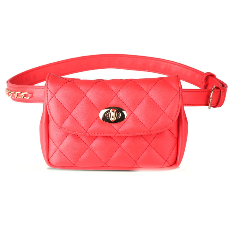 Mihaivina Fashion Leather Waist Bag Women Fanny Chest Bag Pack Femal Plaid Belt Bags Hip Money Travel Phone Pouch Bags