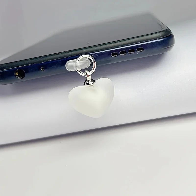 Gradient Heart Shaped Phone Dust Plug Pendant, Heart-Shaped Pendant Suitable for IPhone/Type-C Universal Phone Accessories