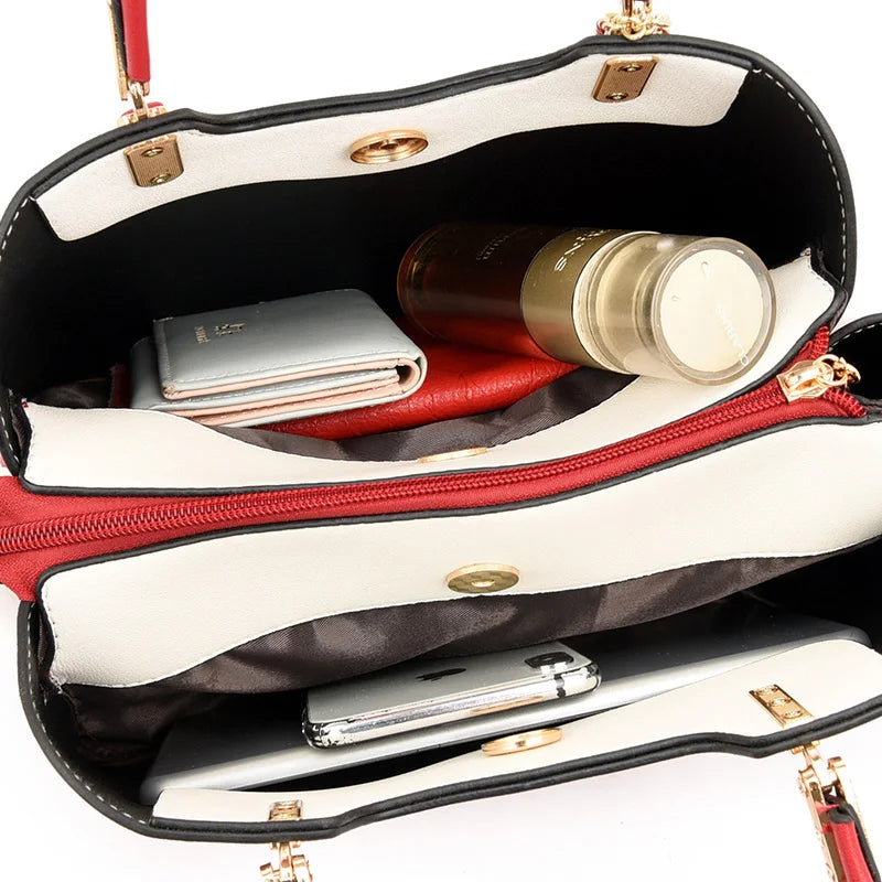 Brand Women's Shoulder Bags New 3-Layer Large Capacity Tote Bag High Quality Leather Women Handbag Luxury Designer Handbags