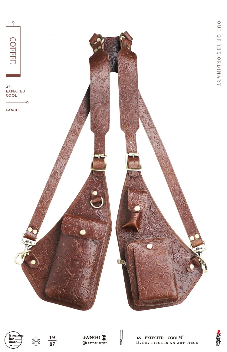 Genuine Leather Anti-Theft Underarm Shoulder Bag Armpit Tactically Bag For Men Shoulder Holsters Storage Pack