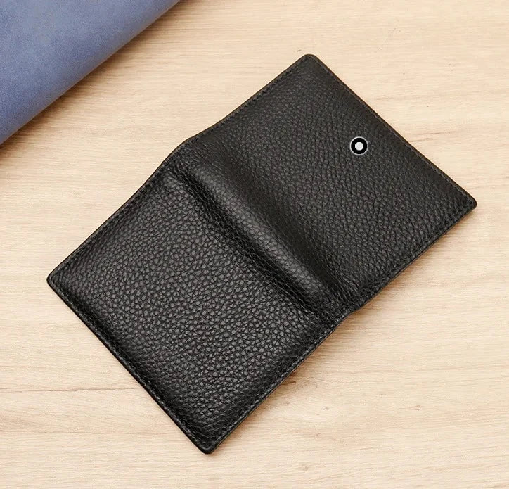 High End Busine Sle 100%Genuine Leather Men's Top Layer Cowhide Real Pickup Bag ID Photo Slot Credit Card Holder Two Fold Wallet