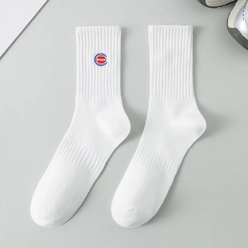 New Athletic Embroidered Socks for Men Basketball Cotton Crew Socks Fashion Women Men Sports Running Socks High Quality
