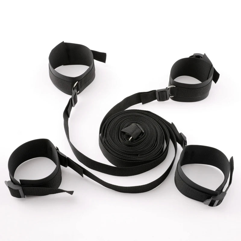 Bed B*ndage Restraint Set Adjustable Wrist Ankle Cuffs Comfortable Couples Handcuffs Adult S*x SM Game Lover Intimate Play Kit