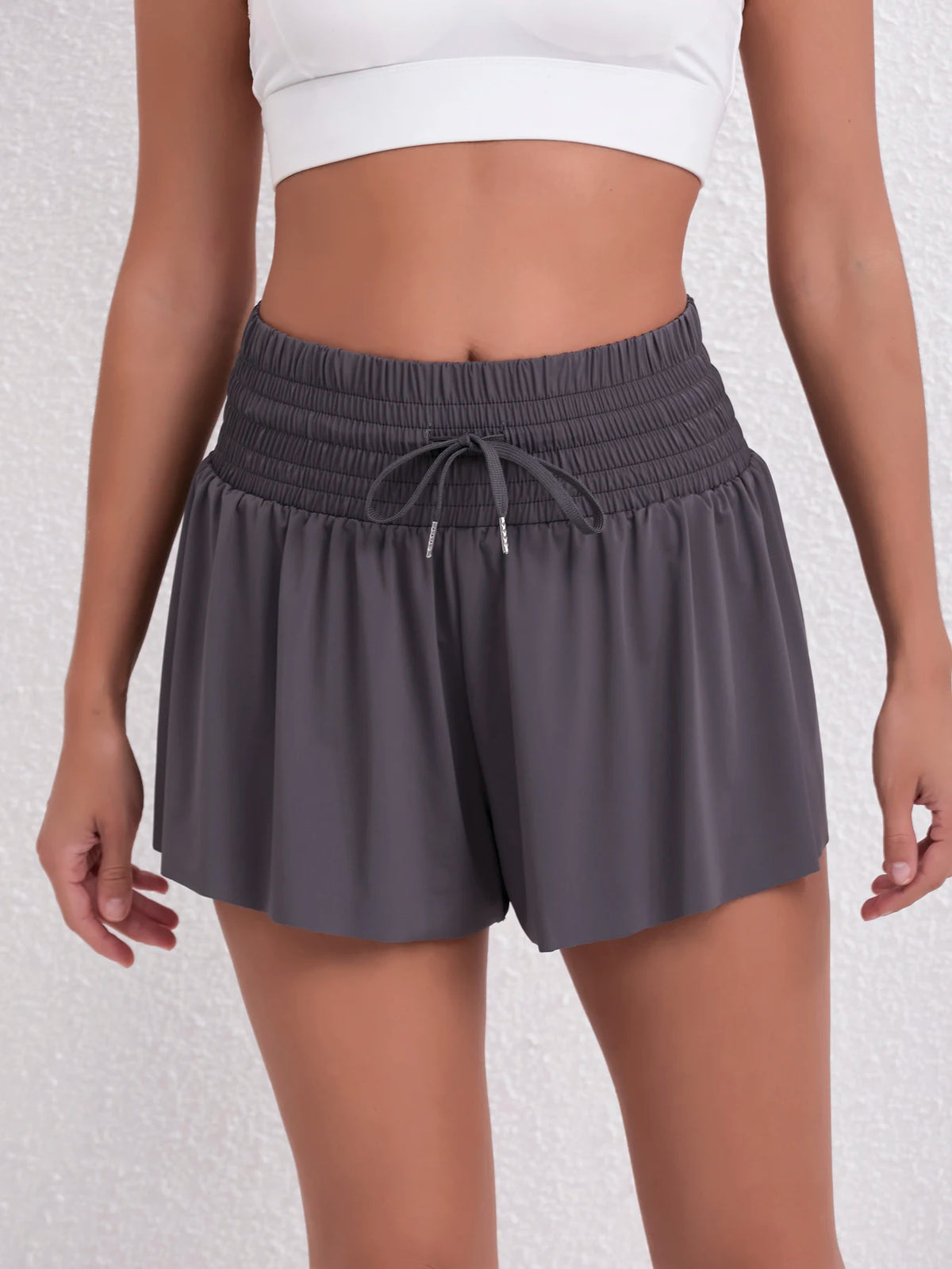 Running, tennis, pocket sports shorts, high-waisted women's shorts, anti-upward exposure pants