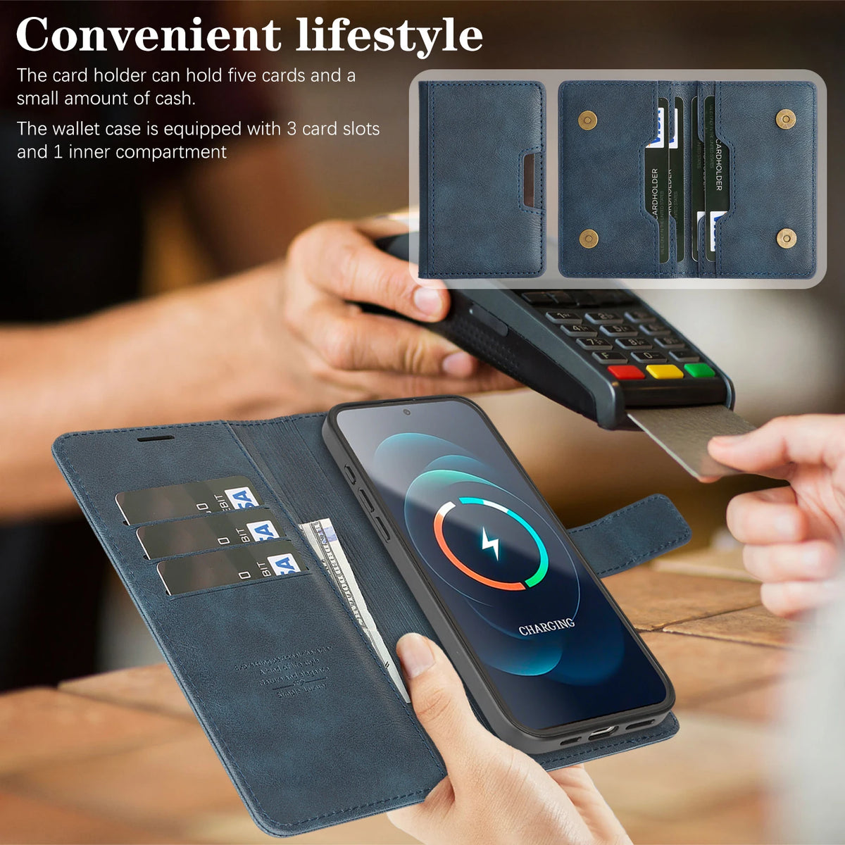 3-in-1 Luxury Leather Wallet Detachable Flip Cover For iPhone 16 15 14 13 12 17 18 Pro Max Plus For Magsafe Credit Card Wallet