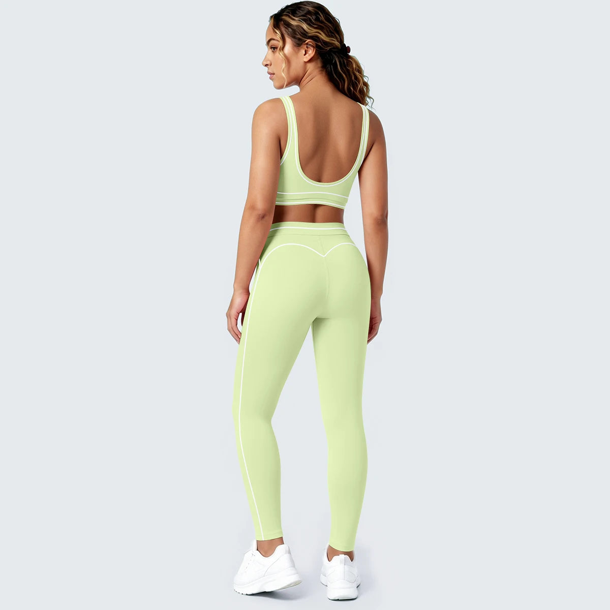 Women Fitness Yoga Sports Set Sexy Beautiful Back Yoga Bra Workout Top Summer Running Sports Bra High Waisted Push Up Yoga Pants
