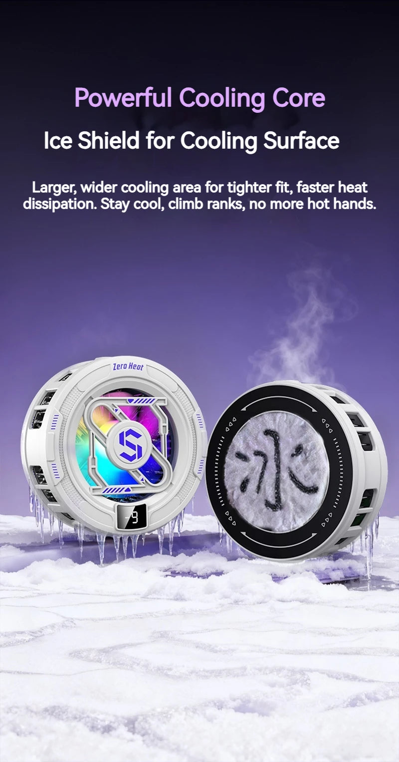 Semiconductor Magnetic Cooler With Temperature Display Radiator Fast Heat Dissipation for Phones Gaming Tablet Cooling Pad