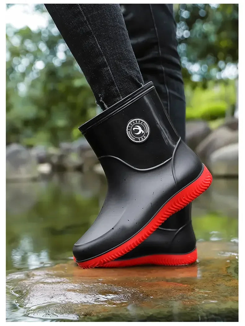 Wasserdichte Gummi Regen Angeln Schuhe Männer Regen Stiefel Waschen Im Freien Nicht-rutsch Langlebig Regen Schuhe für Männer зимние сапоги мужские
