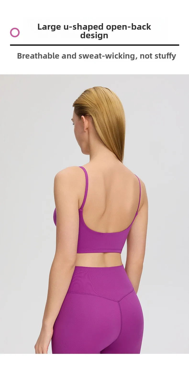 Yoga clothes, running suit, women's chest cushion vest, hip lifting high waist yoga shorts, quick drying breathable fitness suit