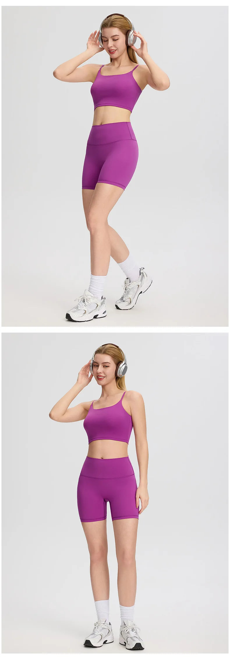 Yoga clothes, running suit, women's chest cushion vest, hip lifting high waist yoga shorts, quick drying breathable fitness suit