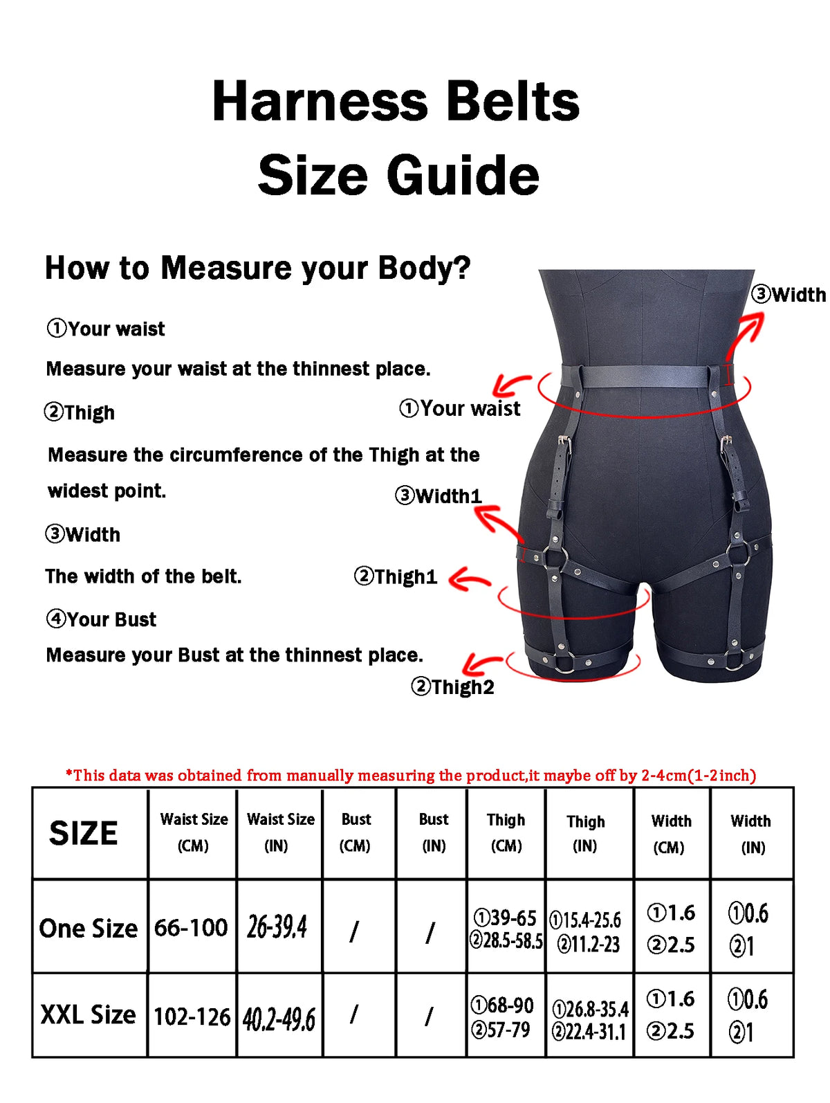 Fashionable Women's Pu Leather Harness Belt Body Decortive Belt Punk Gothic Leg Garter Belts Gothic Waist Belt Clothes Accessory
