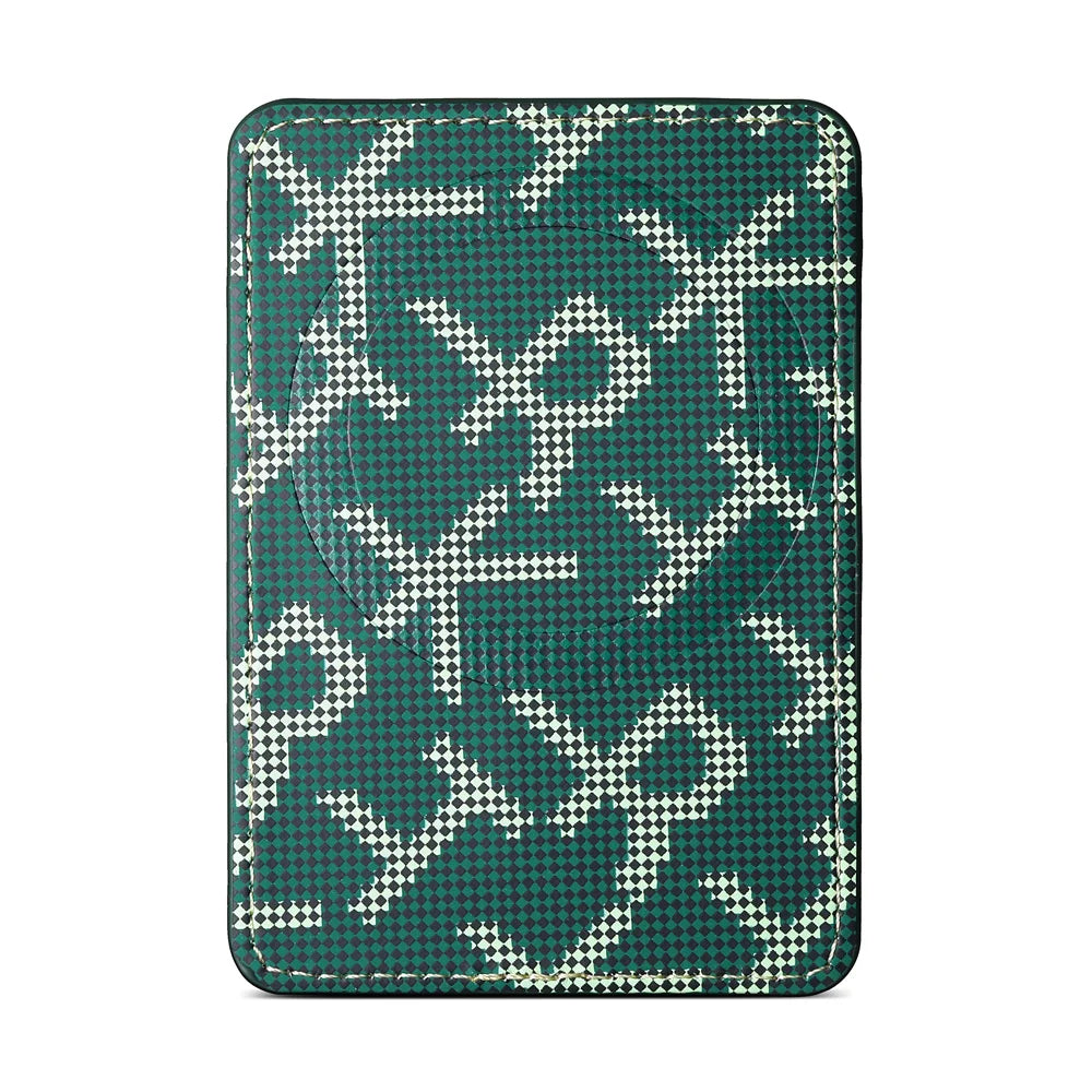 For Magsafe Leather Wallet Letter Texture Cellphone Card Holder For IPhone 18 17 16 15 14 13 Pro Max Plus Magnetic Card Holder