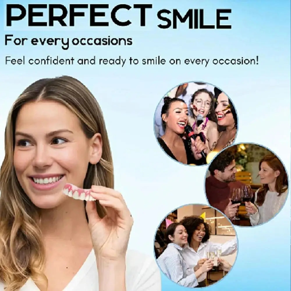False Teeth Silicone Upper Lower Veneers Perfect Laugh Veneers Dentures Paste Fake Teeth Braces Comfortable Teeth Orthodontic