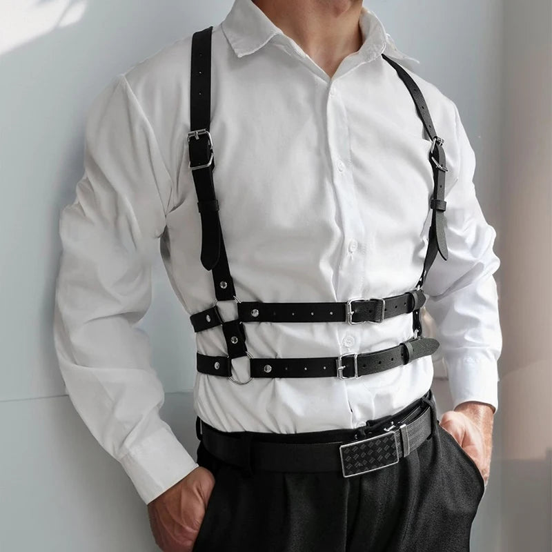 Harness For Men Strap Harness Belt Sexy Shoulder Bondage Chest Lingerie PU Leather Belt Erotic Clothing Exotic Accessories
