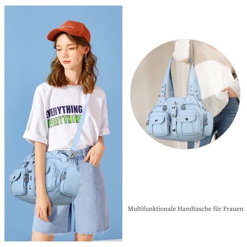 Angel kiss Women Handbags Fashion Satchel PU Shoulder Bag Top-handle Handbag Dumpling Pack Gifts Shoulder Bags Phone Money Pack