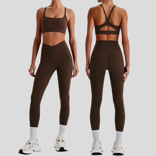 Women's Yoga Sets High Waist Tummy Control Leggings Push Up Sportswear Gym Workout Outfits Sports Fitness Clothes Hot Sale New