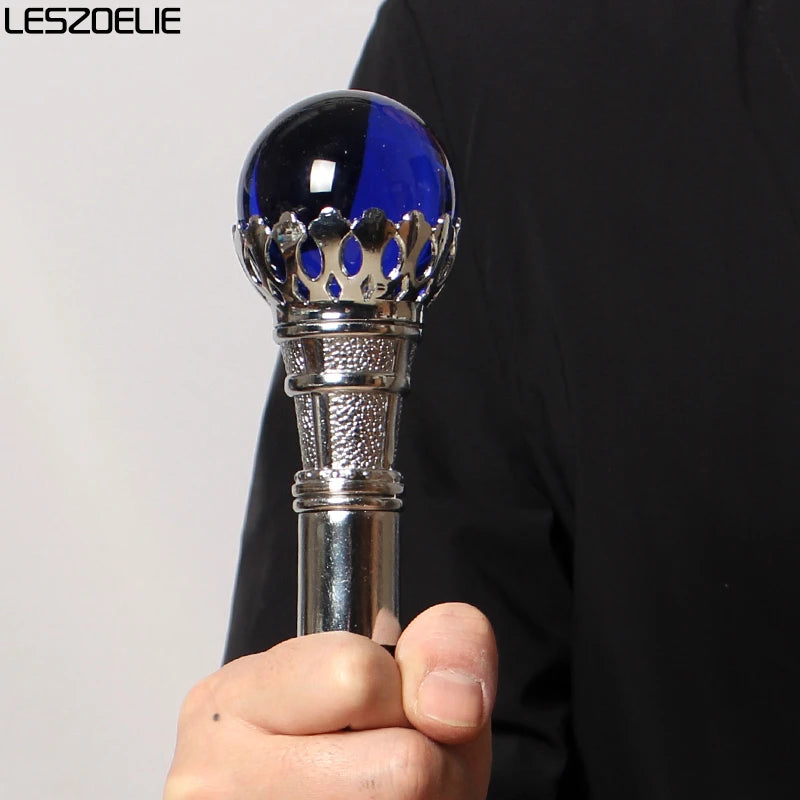 10 Colors 95cm Bright Silver Crown Crystal Ball Walking Stick Men Fashion Walking Cane Women Party Decorative Walking Stick