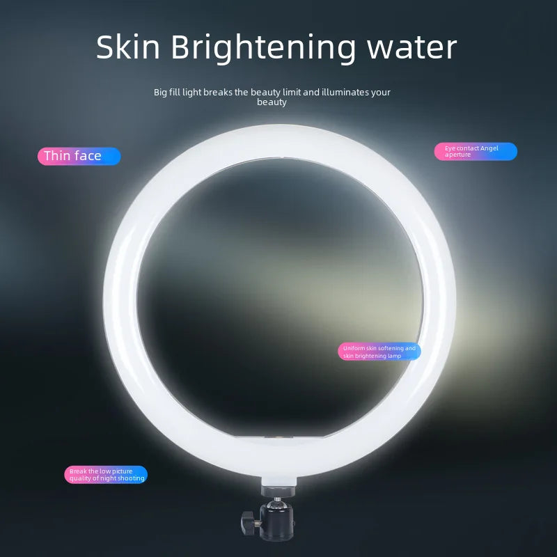 Phone Holder for Recording Videos Desktop Live Streaming Stand with Ring Light & LED Fill Light Makeup Down Photography