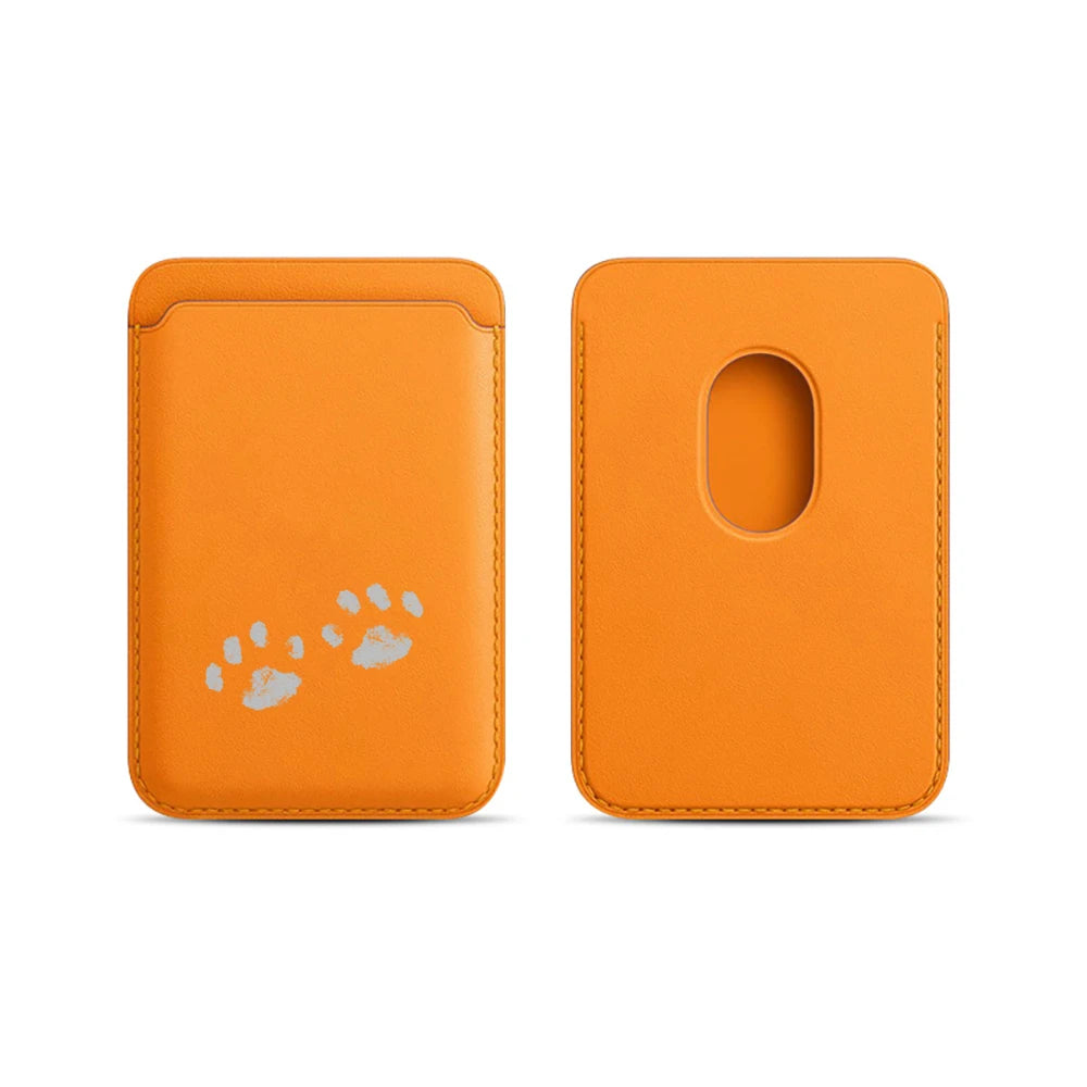 Cute Paw Bean Leather Card Wallet Cover Phone Card Holder Magnetic Case Suitable For all iPhone for Magsafe Card  Phone Back Bag