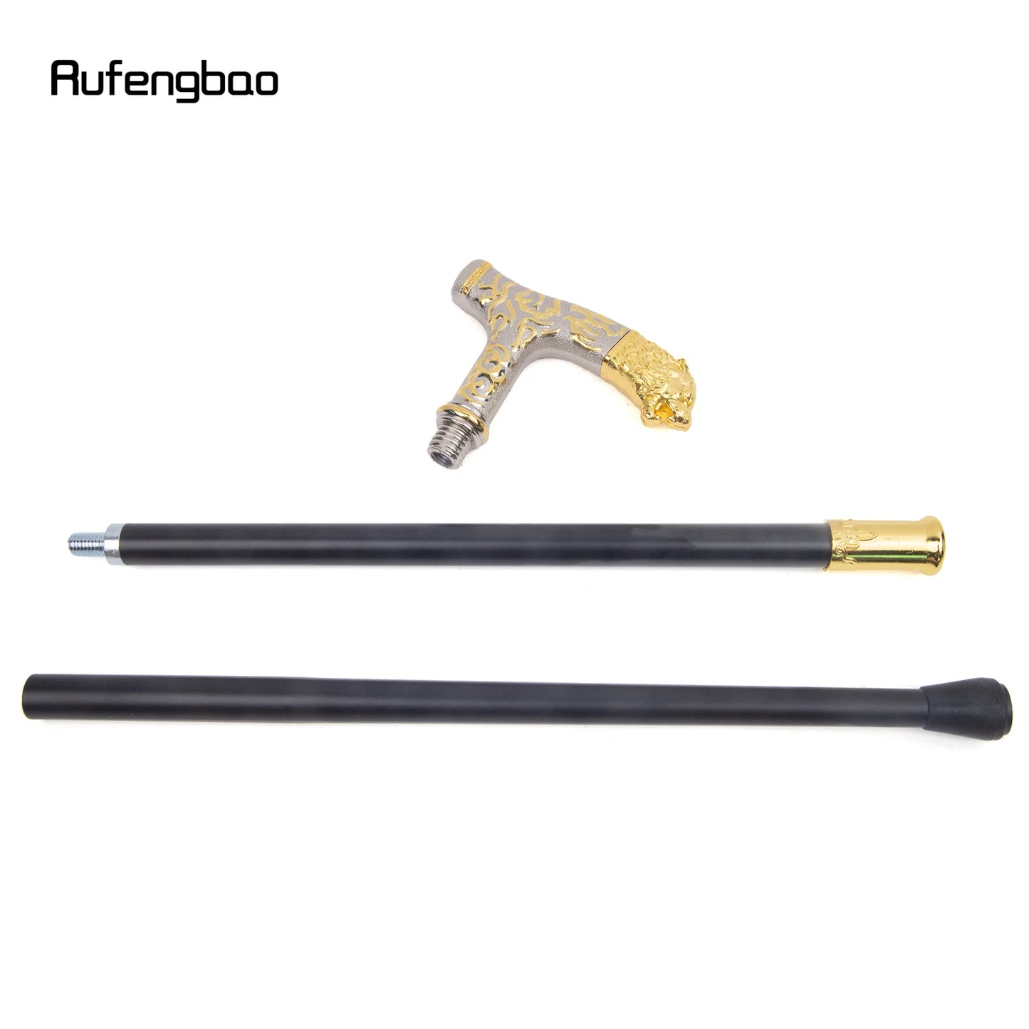 Golden White Tiger Luxury Pattern Walking Stick Party Fashion Elegant Walking Stick Decorative Cospaly Cane Knob Crosier 89cm