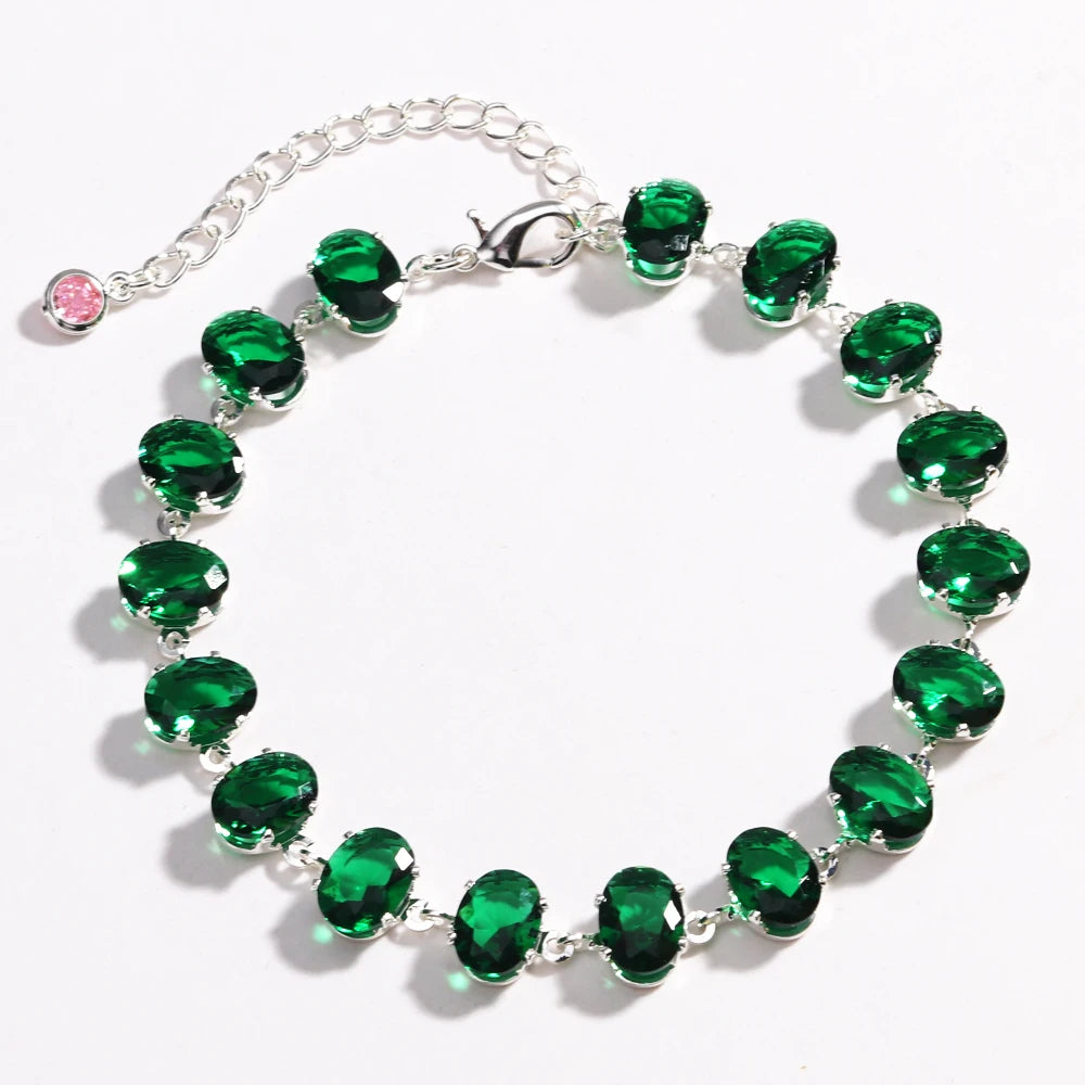 Mix Style Green Micro-inlaid Zircon Tennis Bracelet for Women ew Men Bracelet Homme Jewelry