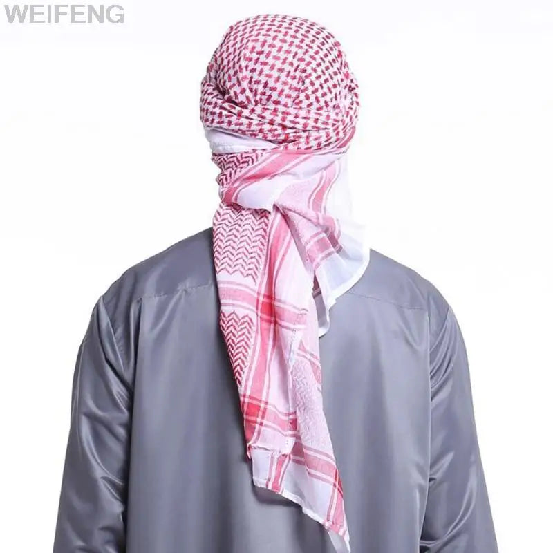Muslimischer Shemagh-Schal, traditionelles islamisches Zubehör, Kopftuch, islamisches Halstuch, winddicht, arabischer Keffiyeh, Shemagh-Schal