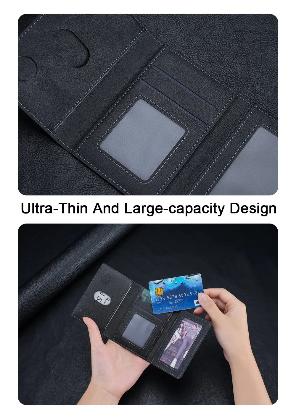 Strong Magnetic Folding Wallet Card Holder Leather Case for IPhone 17 16 Pro Max for MagSafe Stand Cover for Samsung