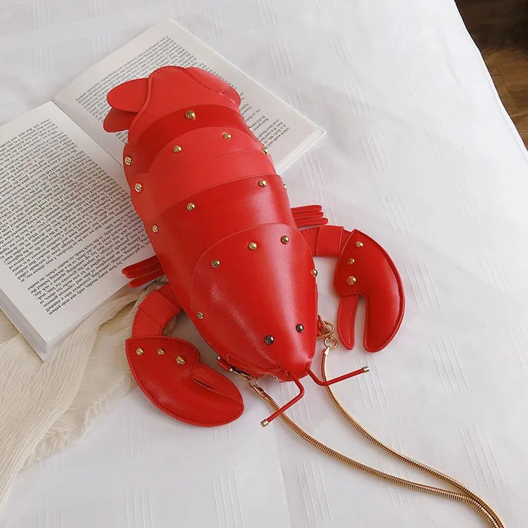 GWPPDMY Cute Lobster Style Crossbody Mini Bag Pu Leather Girl's Chain Purses and Handbags Women Shoulder Bag Clutch Bag