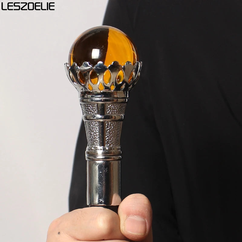10 Colors 95cm Bright Silver Crown Crystal Ball Walking Stick Men Fashion Walking Cane Women Party Decorative Walking Stick