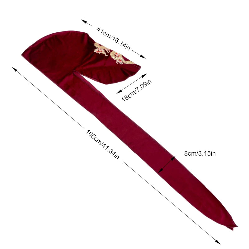 Neue chinesische Mode für Männer mit Drachenmuster aus Samt, Durags, Bandanas, Kopfbedeckungen, Männer, DuRag, Turban, Hut, Stirnband, Haarschmuck, Wellen, Kappe