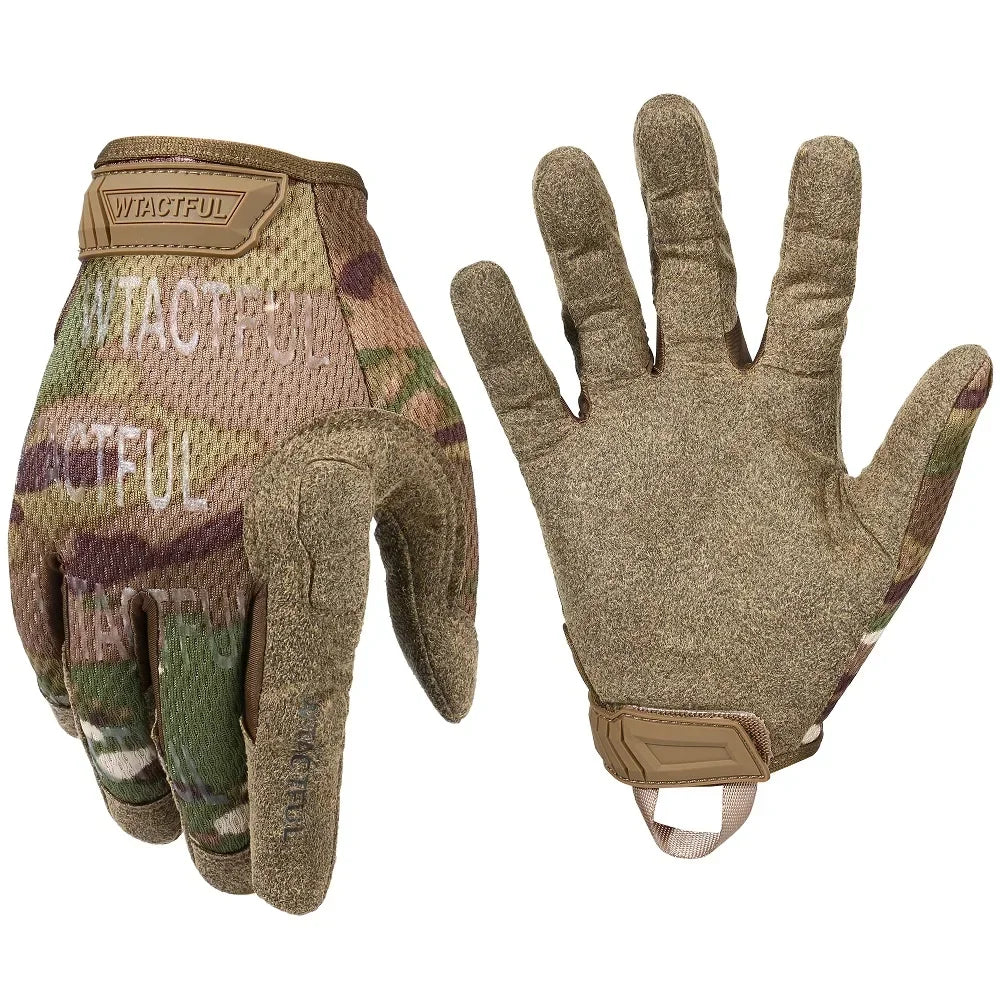 Outdoor Tactical Camouflage Mittens Paintball Combat Non-Slip Cycling Fishing Hunting Breathable Full Finger Gloves Men Women