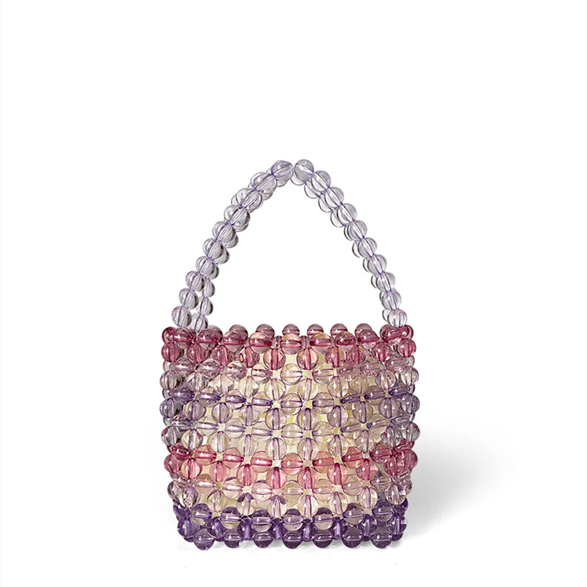 Handmade Beaded Woven Bucket Bag, Dinner Bag, Hand-held Single Shoulder, Diagonal Cross Bag, Round Bucket Bag, Women's Bag, New