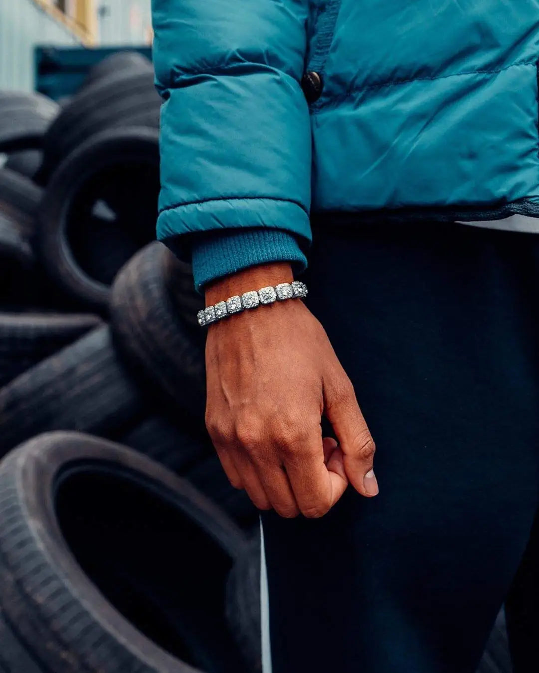 18k Gold Plated Cluster Cubic Zirconia Tennis Chain Bracelet 12mm Iced Out Bling Large Cz Charm Hip Hop Jewelry Gifts NYB015