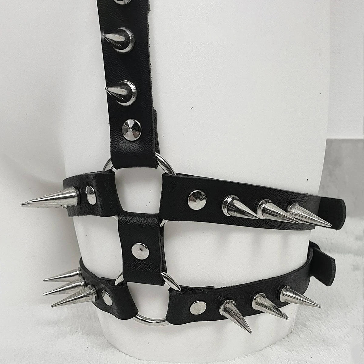 leather leg harnesses for women gothic Single-sided leg strap Adjustable Party Cosplay leather garter belt harness