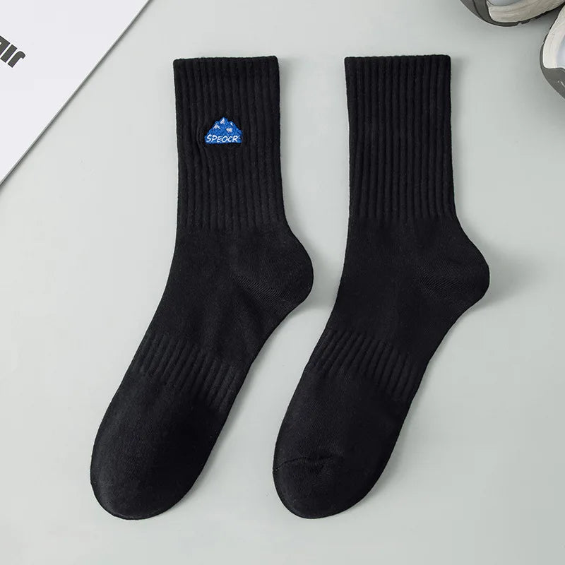 New Athletic Embroidered Socks for Men Basketball Cotton Crew Socks Fashion Women Men Sports Running Socks High Quality