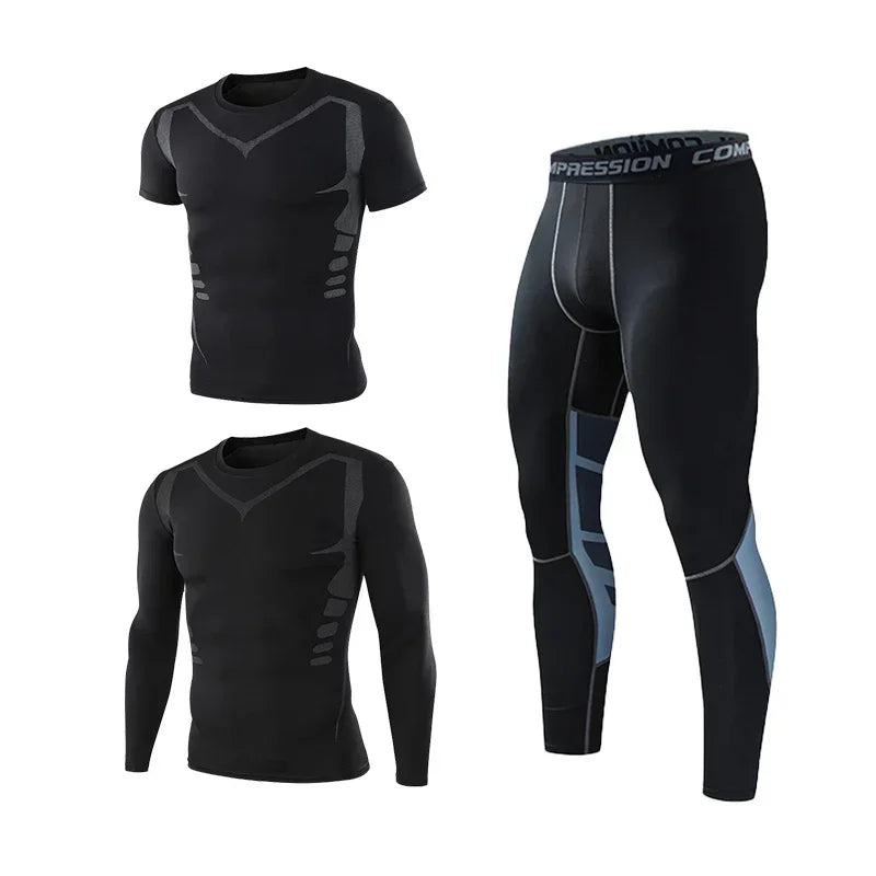 Mens Fitness Sportswear Set Moisture-wicking for Gym Running Leggings Dry Fit and Comfortable Workouts Sports Wear Clothes