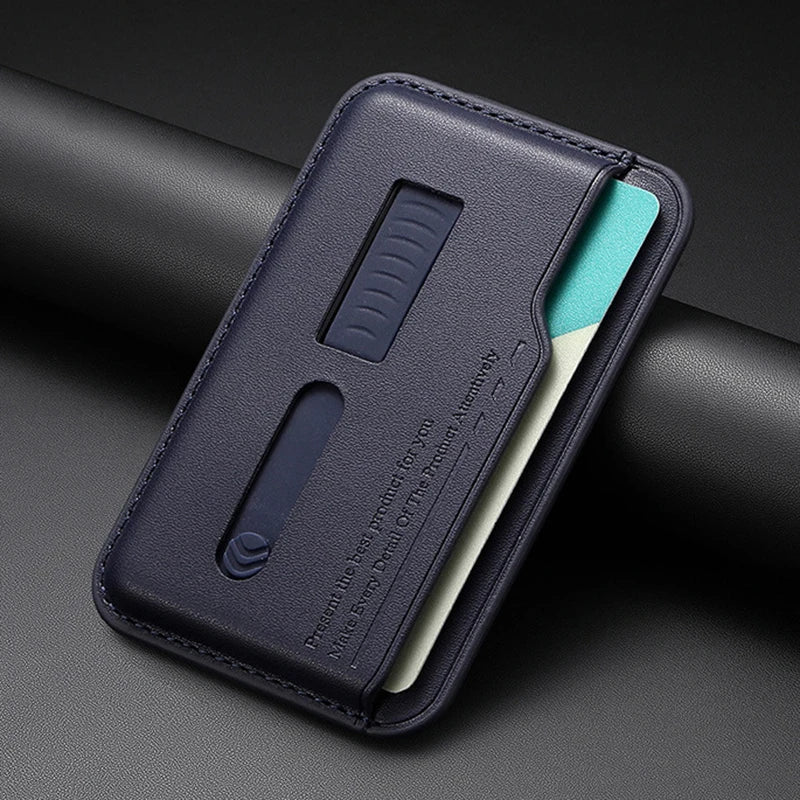 Magnetic Leather Wallet Card Holder Case for Magsafe IPhone 14 13 15 17 16 12 Air Pro Max Plus Mac Safe Hidden Strap Stand Cover