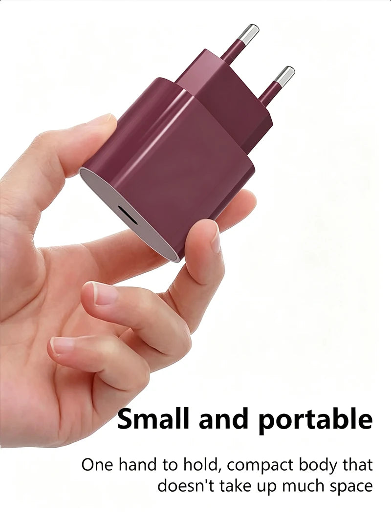 PD 20W Fast Charger Set USB-C Wall Charging Head Cable Fast Charging Adapter For iPhone 15 16 17 18 Series iPad Pro iPad Air