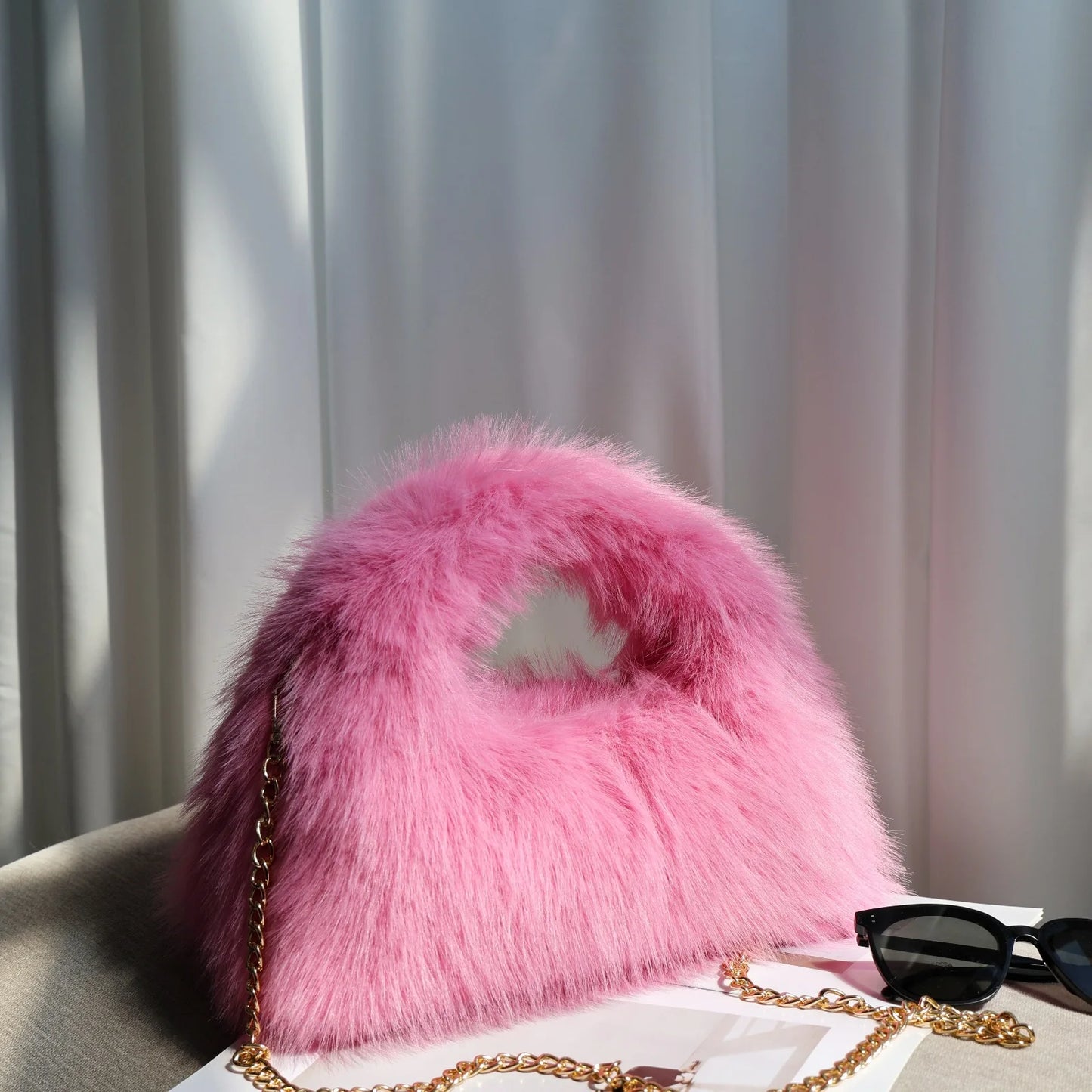 Winter Leopard Plush Handbags for Women Luxury Faux Fur Female Hobos Crossbody Bags Large Capacity Furry Clutch Shoulder Bag