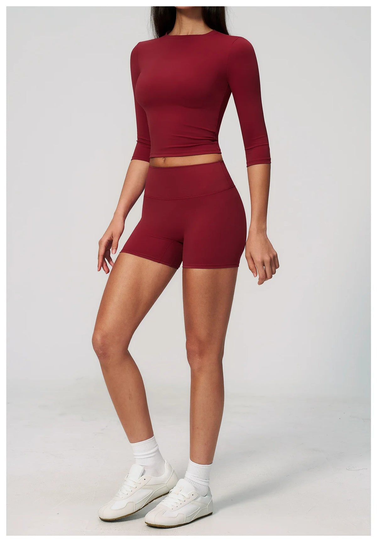 Sportswear Workout Clothes 2026 New Yoga Outfit Set For Women Slim Fit Mid Sleeve Shorts Outdoor Fitness Half Sleeve Sports Suit