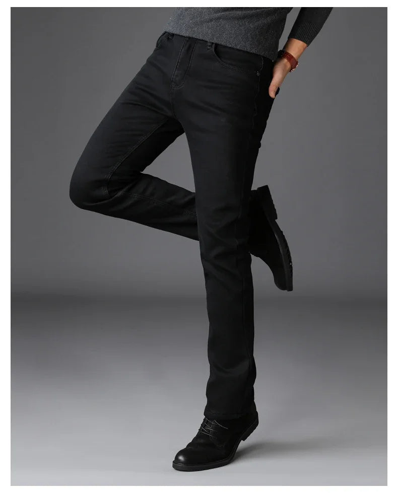 Soft Stretch Black Biker Jeans Men Classic Advanced Brand Denim Trousers Trendy Comfortable Jeans Homme Masculino Mens Pants