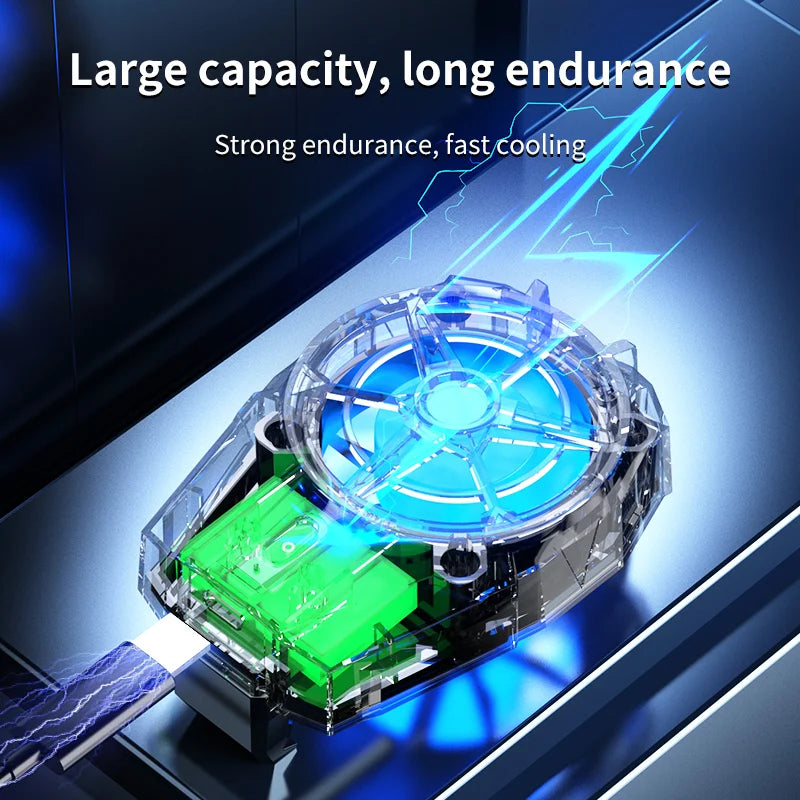 X52 Cooling Fans Mobile Phone Game Cooler USB Rechargeable Silent Cooler 3 Speed Adjustable Fans Gaming Radiator for Android IOS